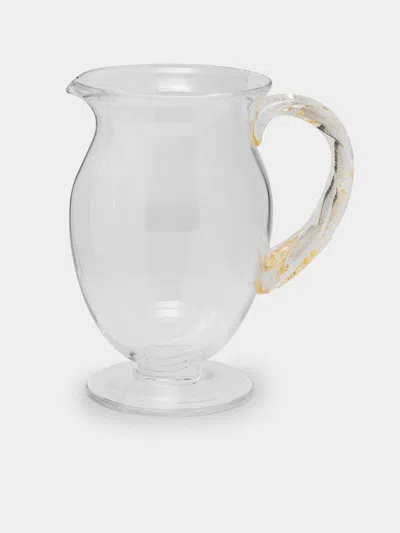 Nasonmoretti A/81 Hand-blown Murano Glass Pitcher  Abask Luxury Gift In Transparent