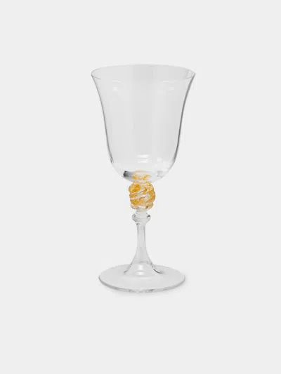Nasonmoretti A/81 Hand-blown Murano White Wine Glass  Abask Luxury Gift In Transparent