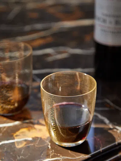 Nasonmoretti Aliseo Hand-blown Murano Glass Wine Tumbler  Abask Luxury Gift In Brown