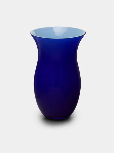 Nasonmoretti Antares Hand-blown Murano Glass Bud Vase  Abask Luxury Gift In Blue