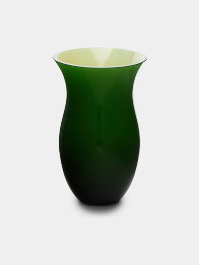 Nasonmoretti Antares Hand-blown Murano Glass Bud Vase  Abask Luxury Gift In Green