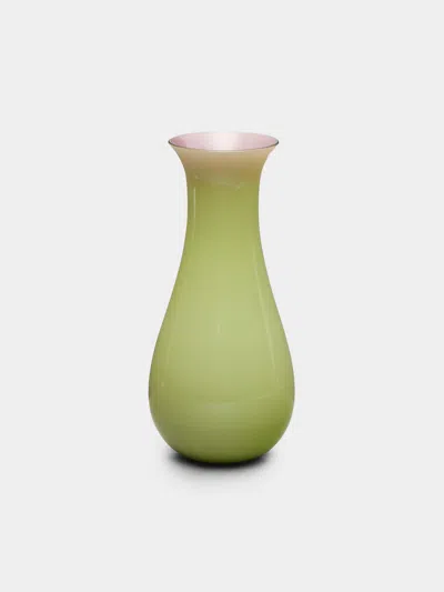 Nasonmoretti Antares Hand-blown Murano Glass Bud Vase  Abask Luxury Gift In Green