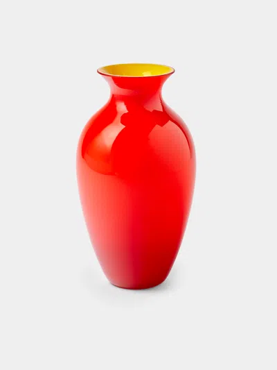 Nasonmoretti Antares Hand-blown Murano Glass Bud Vase (5.5in/14cm) In Red