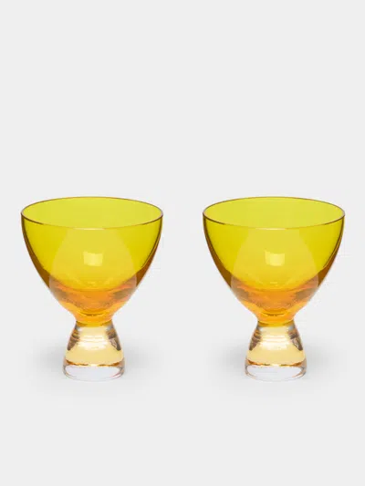 Nasonmoretti Archive Revival 1941 Hand-blown Murano Liqueur Glasses (set Of 2) In Yellow