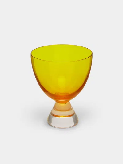 Nasonmoretti Archive Revival Hand-blown Murano Wine Glass In Yellow