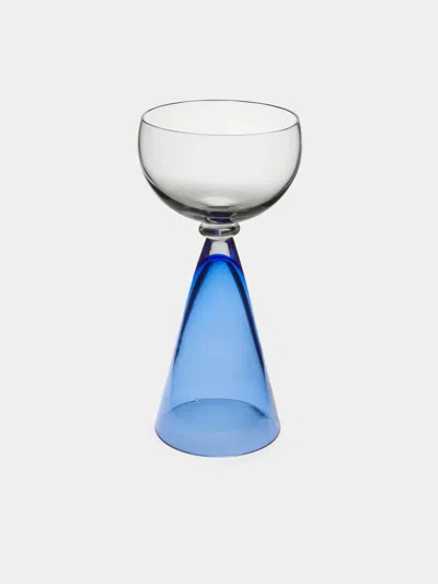 Nasonmoretti Archive Revival 1960 Flutflut Hand-blown Murano Glass Champagne Coupe In Blue