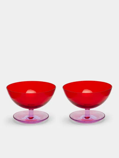 Nasonmoretti Archive Revival 1964 Hand-blown Murano Glass Pompelmo Coupe Bowls (set Of 2) In Multi