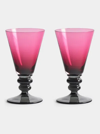 Nasonmoretti Archive Revival 1965 Hand-blown Murano Wine Glasses (set Of 2) In Pink