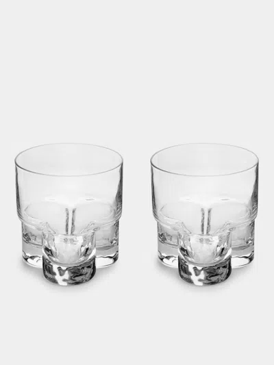 Nasonmoretti Archive Revival 1970 Elephant Hand-blown Murano Glasses (set Of 2) In Transparent