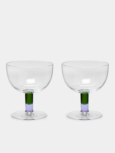 Nasonmoretti Archive Revival 1978 Hand-blown Murano Glass Coupe Bowls (set Of 2) In Transparent