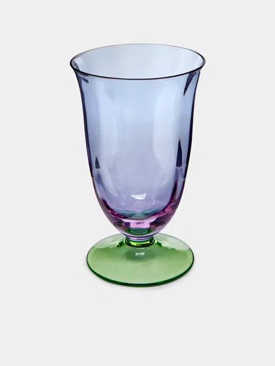 Nasonmoretti Archive Revival 1982 Hand-blown Murano Water Glass  Abask Luxury Gift In Blue