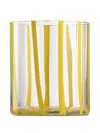 Nasonmoretti Cyrcus Glass Striped Tumbler (8.5cm X 10cm) In Yellow
