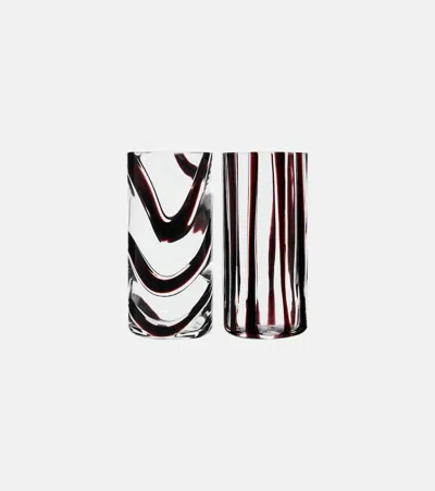 Nasonmoretti Cyrcus Set Of 2 Glass Highball Glasses