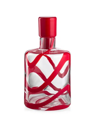Nasonmoretti Cyrcus Swirl-pattern Decanter In Red