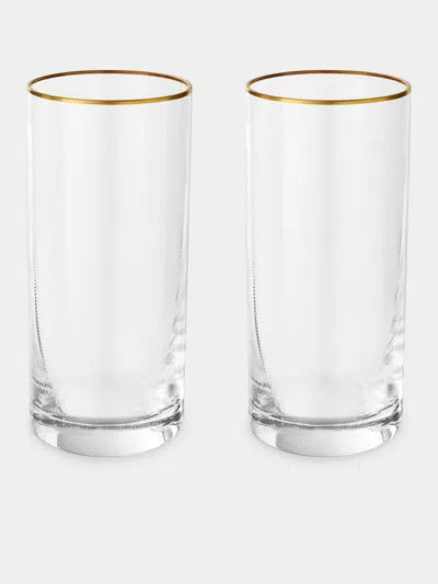 Nasonmoretti Hand-blown Murano Glass Champagne Flutes (set Of 2) In Transparent