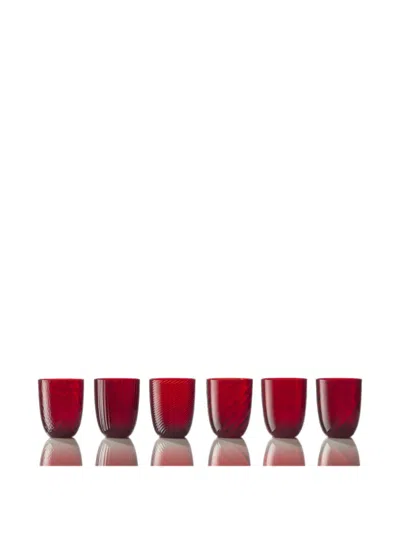 Nasonmoretti Idra Glasses (six-person Setting) In Red