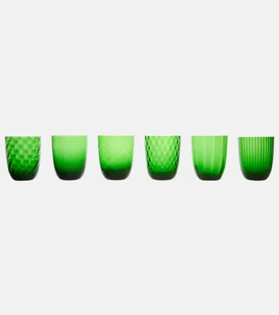 Nasonmoretti Set Of Six Idra Water Glass In Green