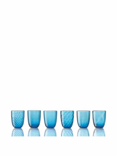 Nasonmoretti Idra Textured Glasses Set In Blue