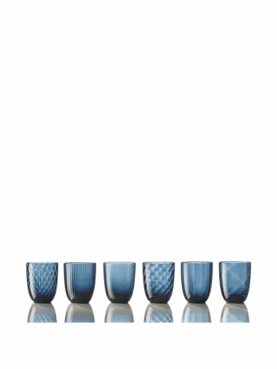 Nasonmoretti Idra Textured Glasses Set In Blue