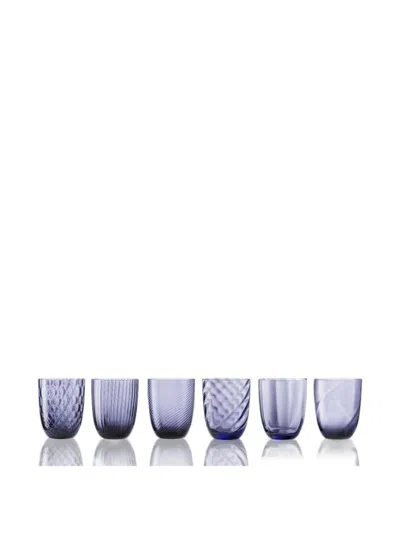 Nasonmoretti Idra Textured Glasses (six-person Setting) In Purple