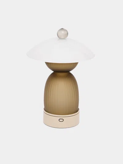 Nasonmoretti Jingasa Hand-blown Murano Glass Portable Table Light In Brown