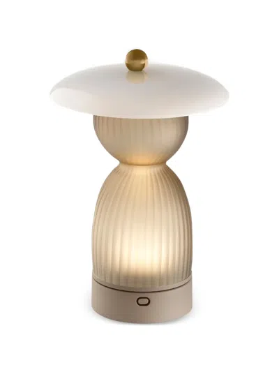 Nasonmoretti Jingasa Ribbed-glass Table Lamp In Brown