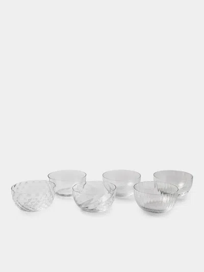 Nasonmoretti Set Of 6 Idra Hand-blown Murano Glass Dessert Bowls
