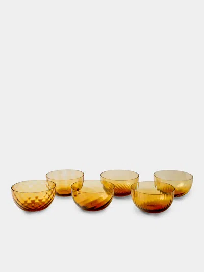 Nasonmoretti Set Of 6 Idra Hand-blown Murano Glass Dessert Bowls