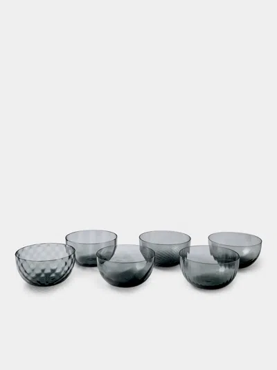 Nasonmoretti Set Of 6 Idra Hand-blown Murano Glass Dessert Bowls