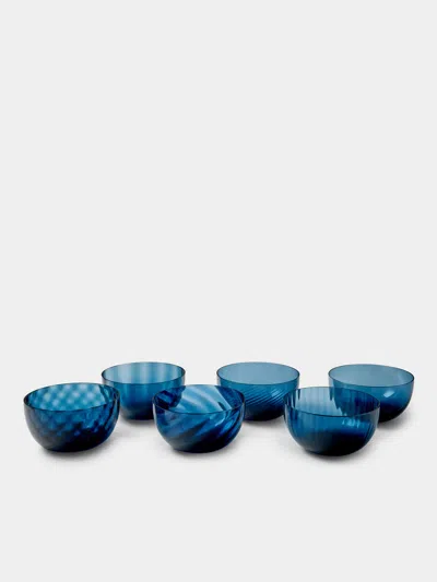 Nasonmoretti Set Of 6 Idra Hand-blown Murano Glass Dessert Bowls