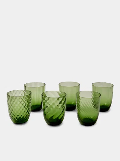 Nasonmoretti Set Of 6 Idra Hand-blown Murano Glass Water Tumblers