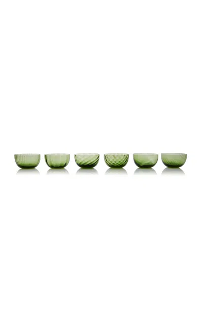 Nasonmoretti Set-of-six Idra Murano Dessert Cups In Green