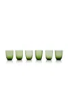 Nasonmoretti Set-of-six Murano Water Glasses In Green