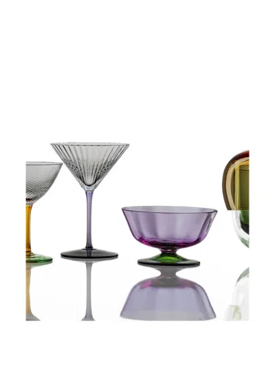 Nasonmoretti Textured Martini Glasses (two-person Setting) In Purple