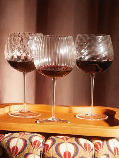 Nasonmoretti Tolomeo Hand-blown Murano Red Wine Glasses (set Of 6)  Abask Gift Set In Transparent