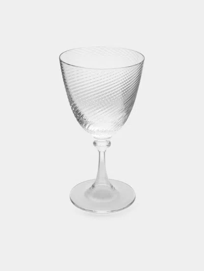 Nasonmoretti Torse Hand-blown Murano White Wine Glass  Abask Luxury Gift In Gray