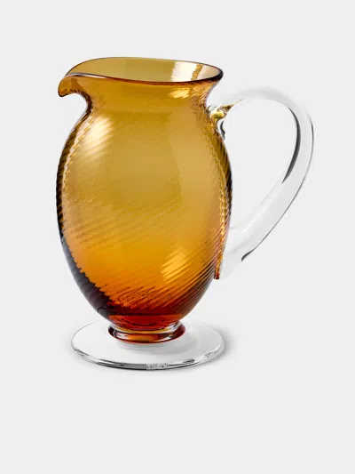 Nasonmoretti Twisted Ambra Hand-blown Murano Glass Pitcher