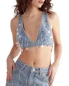 Nasty Gal Bead Embellished Denim Bralet