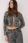 Nasty Gal Beaded Long Sleeve Jacket In Black