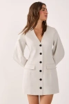 Nasty Gal Button Through Mini Blazer Dress In White