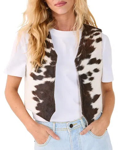 Nasty Gal Cow Hide Leather Waistcoat In Multi