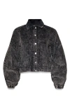 Nasty Gal Crop Corduroy Jacket In Washed Black