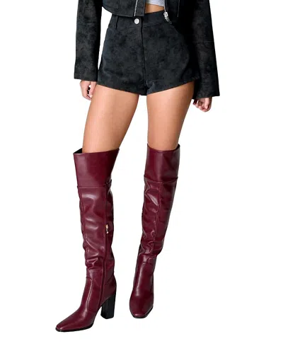 NASTY GAL DISTRESSED FAUX LEATHER HOTPANTS
