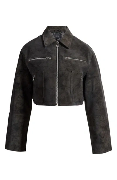 Nasty Gal Distressed Faux Leather Jacket In Black