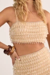 Nasty Gal Droplet Embellished Crop Top In Animal Print