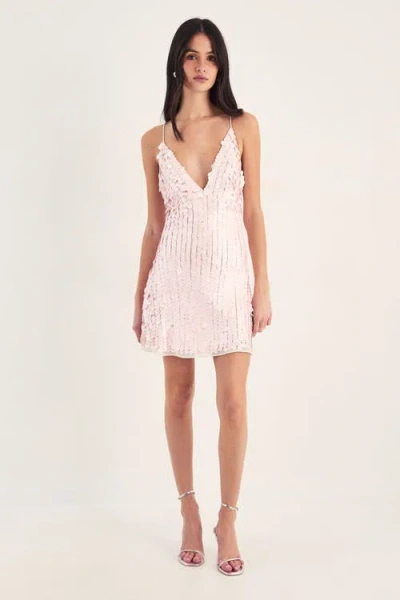 Nasty Gal Embellished Strappy Mini Dress In Pink