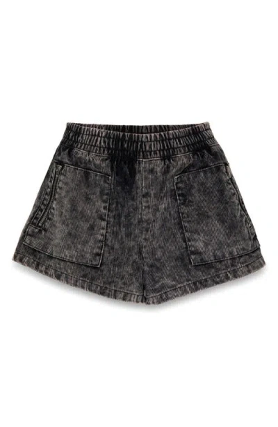 Nasty Gal Flippy Corduroy Flared Shorts In Washed Black