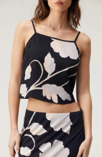 Nasty Gal Floral Camisole In Black