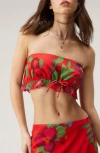 NASTY GAL FLORAL CROP TUBE TOP