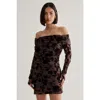 Nasty Gal Floral Devore Ruched Mini Dress In Brown